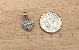 Small Sterling Silver Pavé Heart Charm