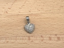 Small Sterling Silver Pavé Heart Charm